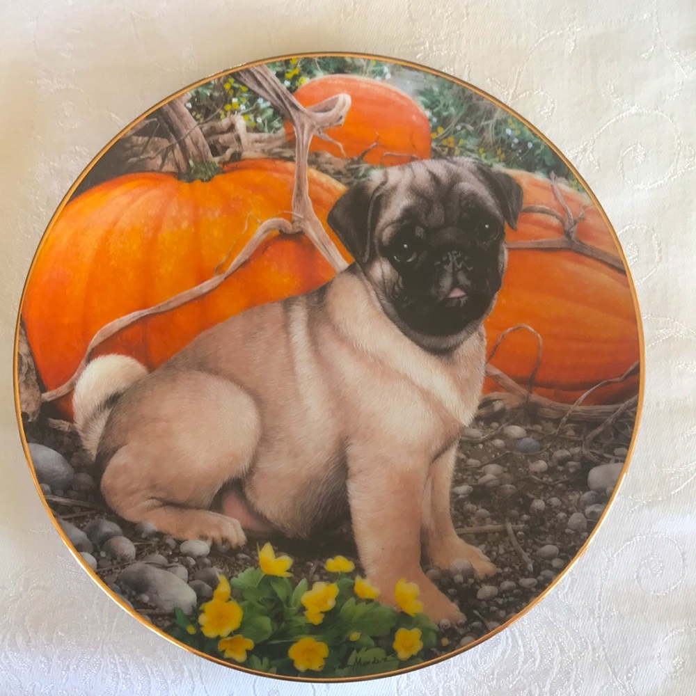 “Pumpkin Patch Pug” Collector’s Plate - The Danbury Mint